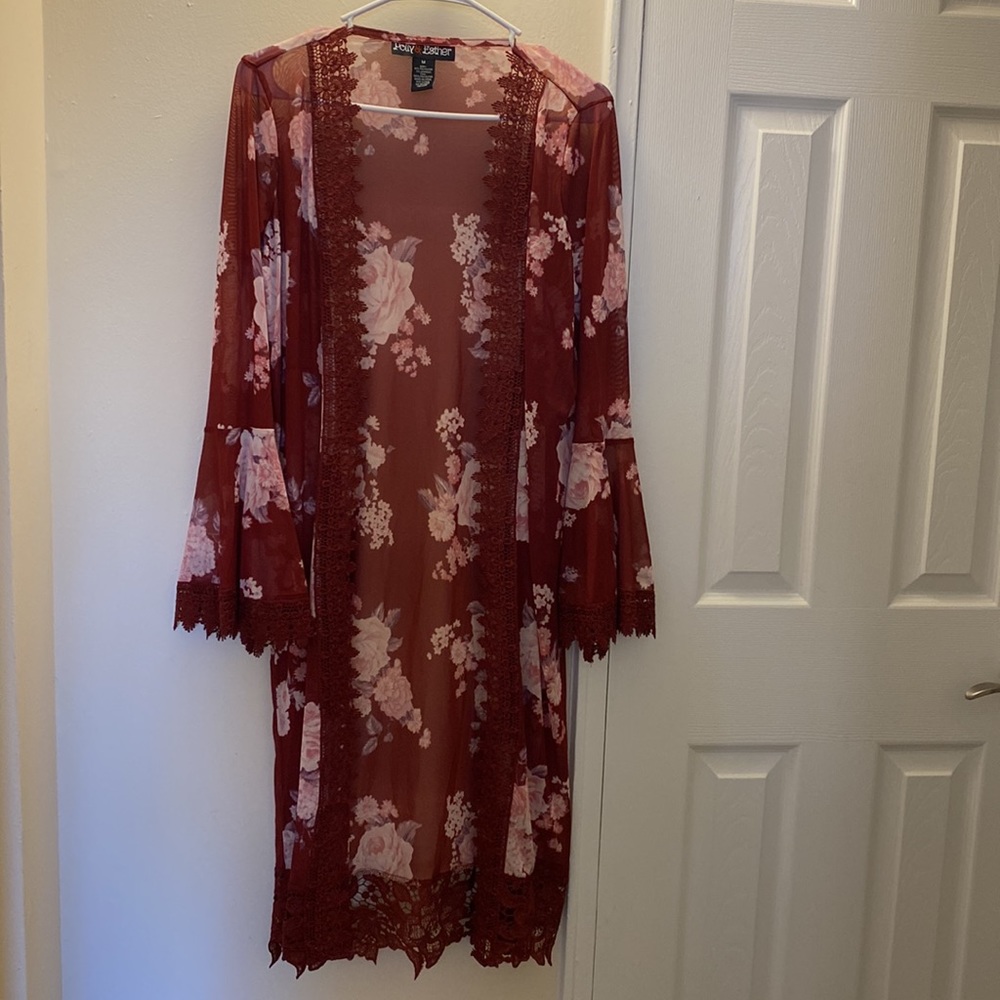 Polly & Esther Red Robe Size M - Picture 5 of 5